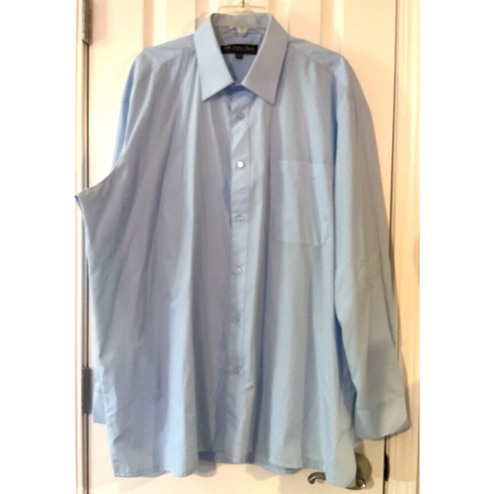 Fortino Landi Men's 18-18 1/2, 34-35 Dress Shirt Light Blue Long Sleeve READ